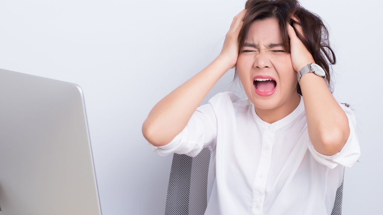 Asian woman angry